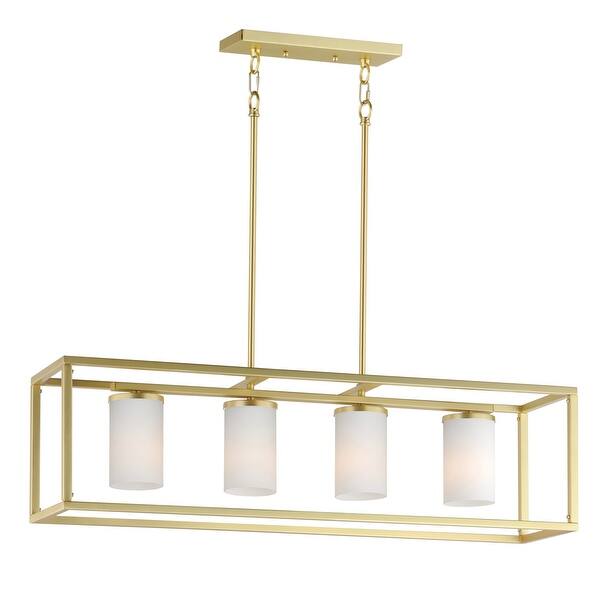 slide 2 of 9, Maxim 10288 Lateral 4 Light 36" Wide Pillar Candle Linear Pendant Satin Brass