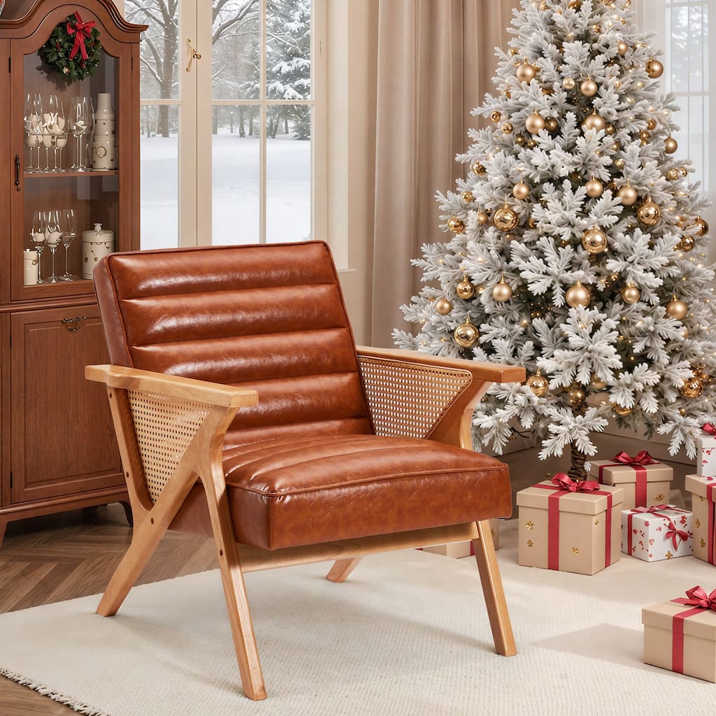 EROMMY Accent Chair, Mid Century Modern Sitting Chair with Solid Wood Frame, Armchair for Living Room Lounge Balcony