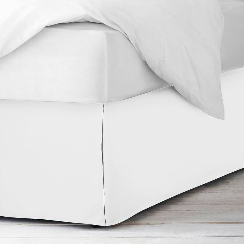 Clara Clark Pleated Bed Skirt-14 inch Tailored Drop - Soft Double Brushed Premium Microfiber Ruffle Bed Skirt - Includes 8 Pins