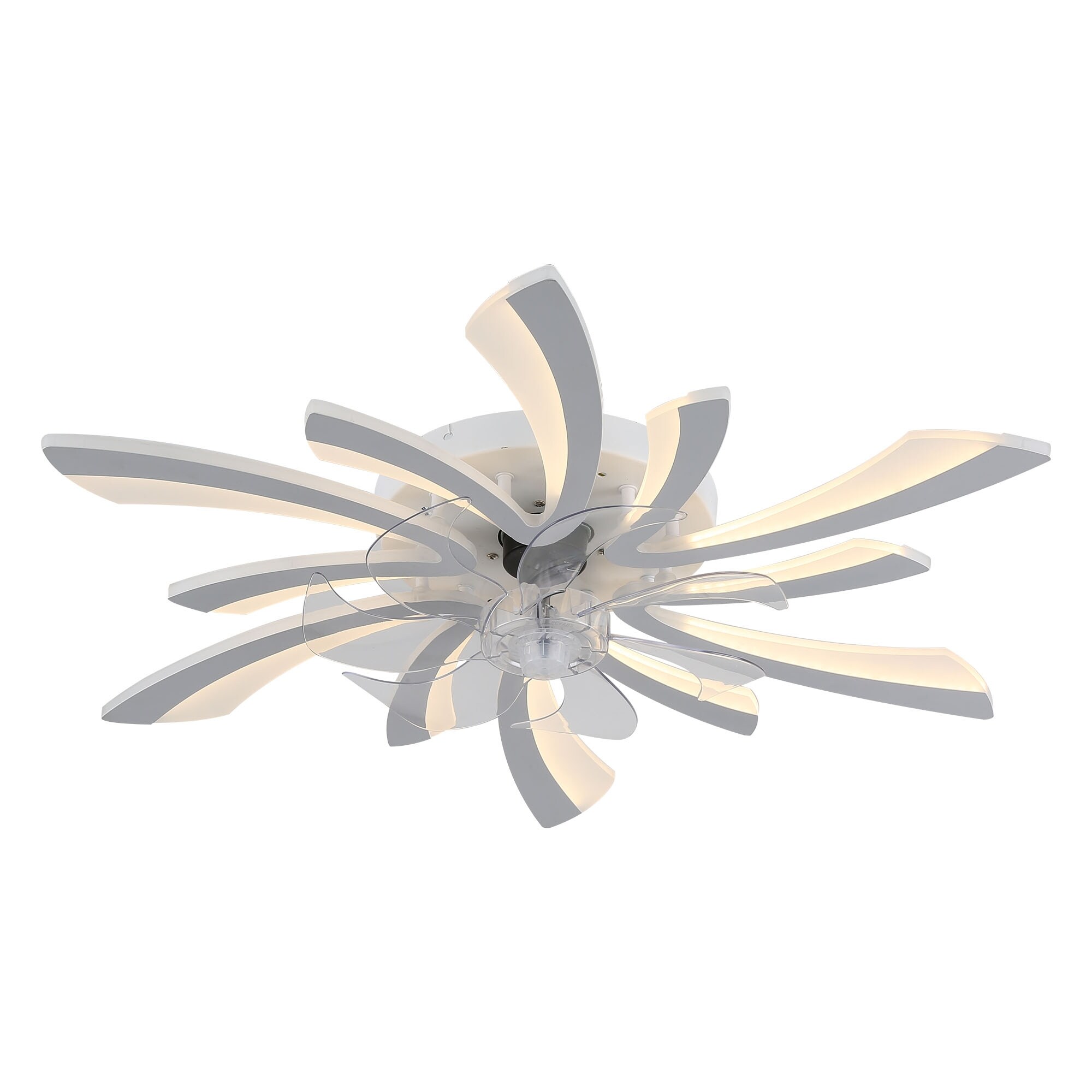 Chichoice Low Profile Flower Ceiling Fan with LED Light Hidden