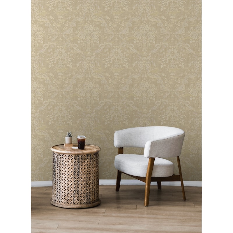 Seabrook Designs Roosa Floral Damask Unpasted Wallpaper