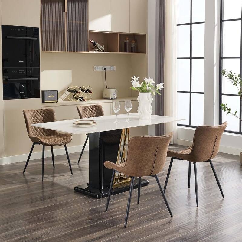 Upholstered Dining Chairs Set of 2, Mid Century Modern Armless Kitchen Chair
