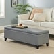 preview thumbnail 20 of 40, Lucinda Faux Leather Storage Bench by Christopher Knight Home - 51.25" L x 17.50" W x 16.25" H Grey