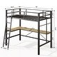 preview thumbnail 7 of 7, Twin Size Metal Loft Bed with Safety Guard & Ladder, No Box Spring Needed