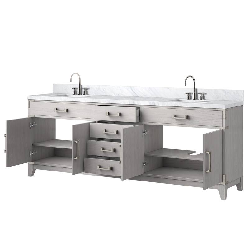 Laurel Bath Vanity Carrara Marble Top, Sink and Faucet