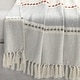 preview thumbnail 15 of 21, Lush Decor Herringbone Stripe Yarn Dyed Cotton Woven Tassel Throw Blanket