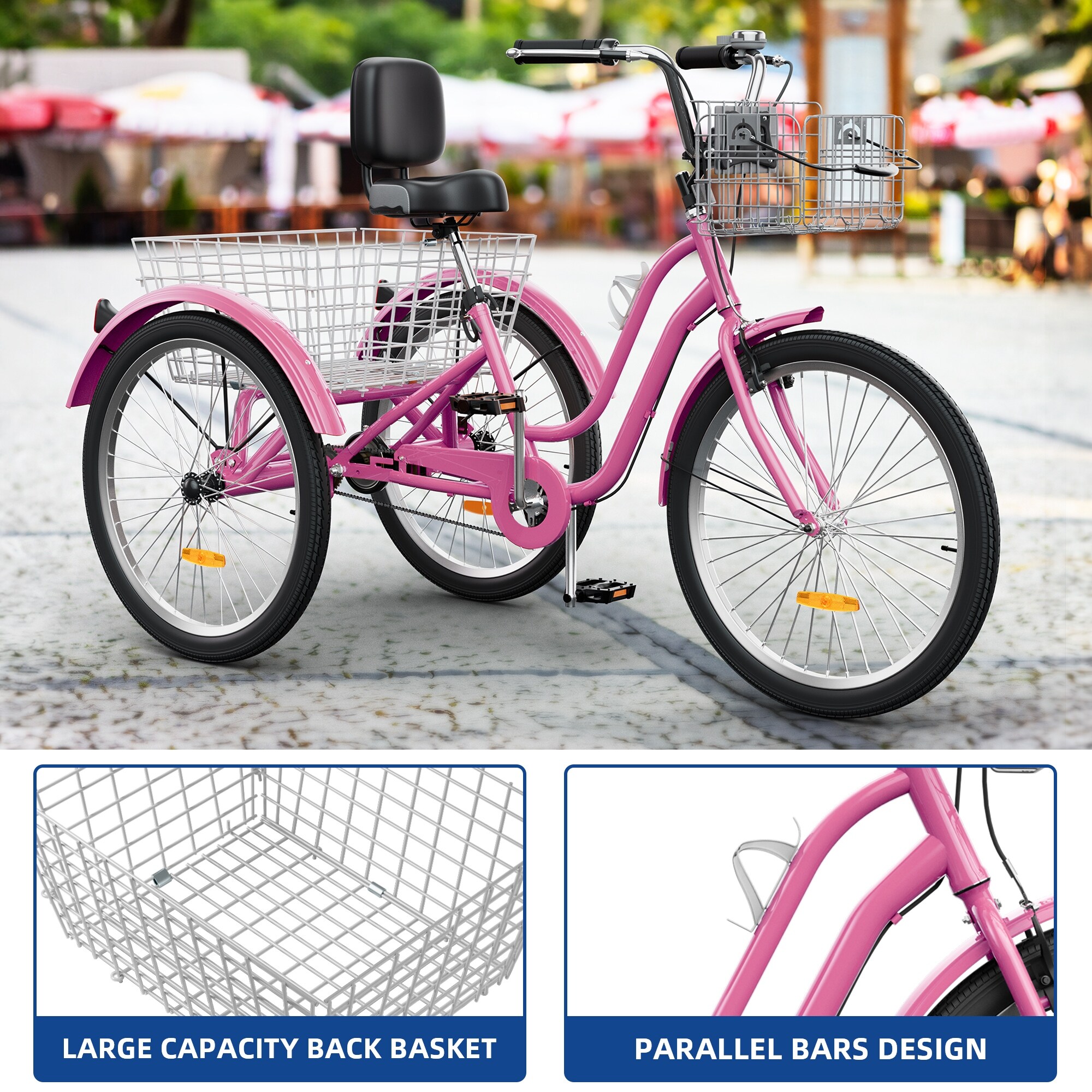 Moasis 26 Adult Tricycle 3 Wheel Bikes 1 Speed Trike Low Step Through Cruiser Bike On Sale Bed Bath Beyond 41105384