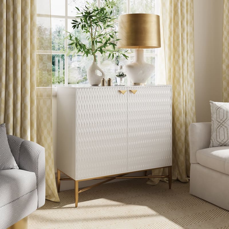 2 Door White Locker Accent Cabinet - White