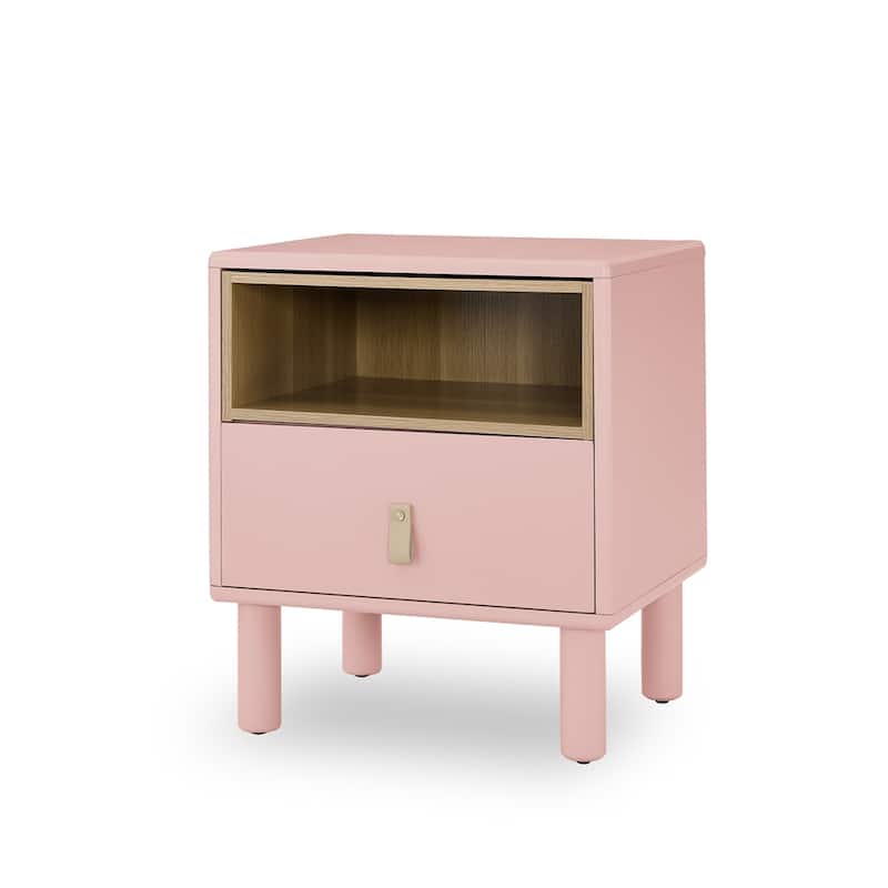 Single Drawer Bedside Table, Modern Wooden Style Bedside Table