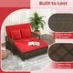 preview thumbnail 19 of 18, Gymax Patio Rattan Daybed Wicker Loveseat Sofa w/ Multifunctional