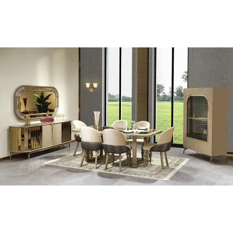 Madrid Modern Dining Room Table And 6 Dining Room Chairs Set