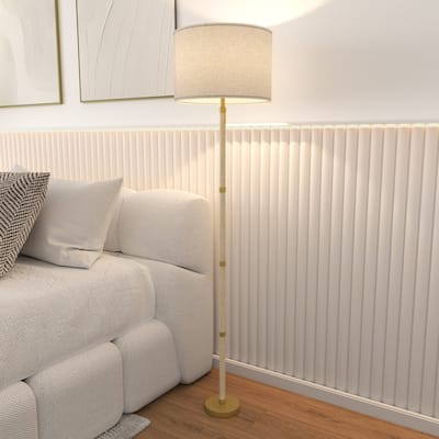 Acroma 61" Traditional Floor Lamp with Drum Lampshade - 1-light