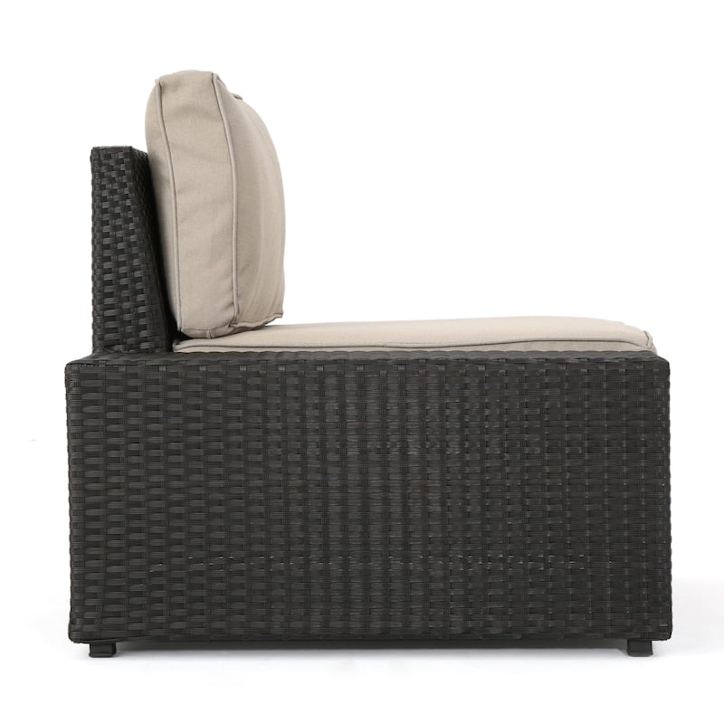 Roomfitters Modular Wicker Seating Set with Cushions for Outdoor Relaxation, Versatile Patio Chairs