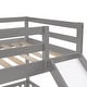 preview thumbnail 15 of 14, Twin Over Twin Bunk Bed with Low Slide and Built-in Ladder, Grey