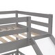 preview thumbnail 11 of 42, Twin Over Twin Bunk Bed with Removable Floor Bed and Bottom Guardrails, Fun Kids Loft Bed Frame with Ladder and Slide