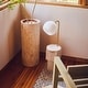 preview thumbnail 9 of 10, Brightech Krystal 14.5 in. Antique Brass Modern LED Arc Desk Lamp with White Glass Globe Shade