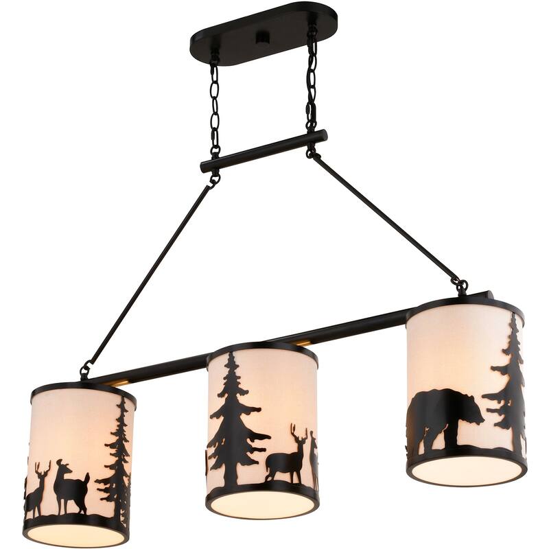 Vaxcel Lighting H0302 3 Light 38" Wide Chandelier - Bronze