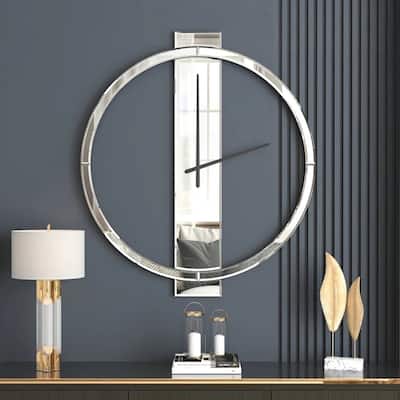 Glass Round Wall Clock 24 Inches