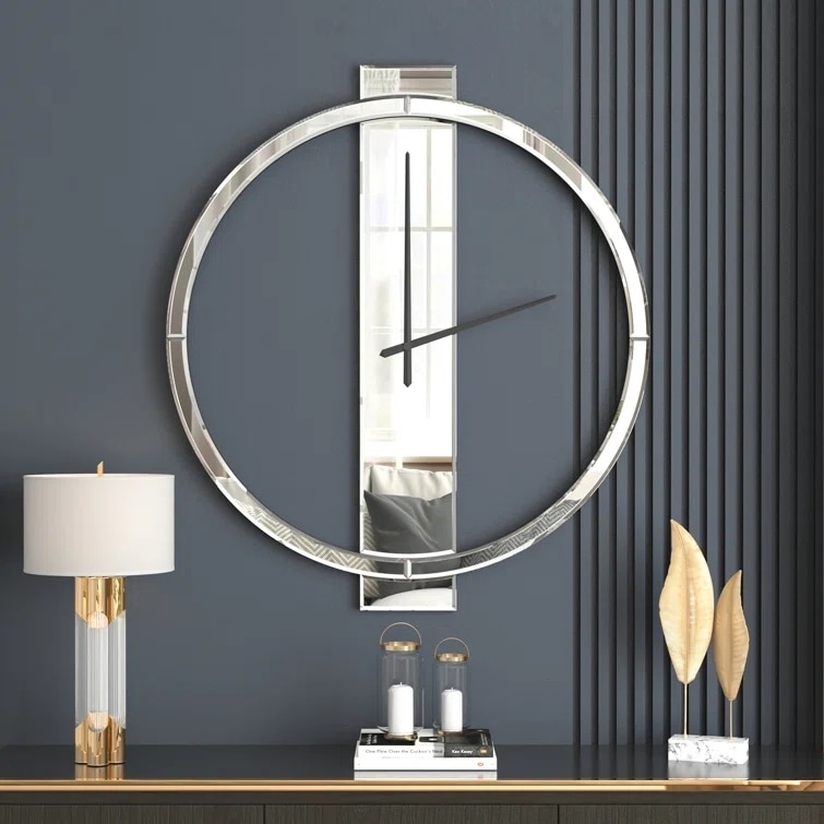 Glass Round Wall Clock 24 Inches
