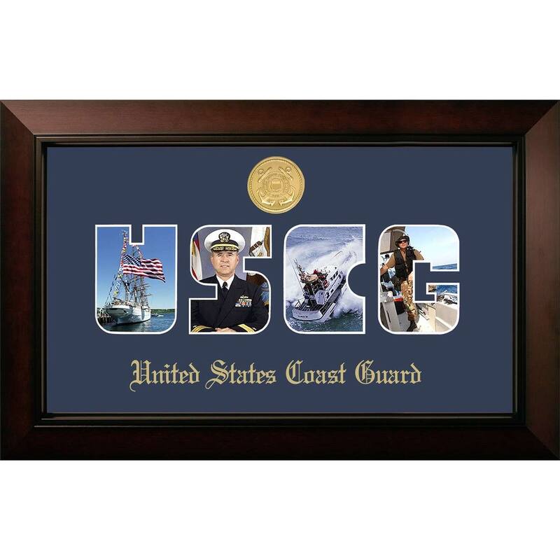 Patriot Frames Coast Guard Collage Photo Legacy Frame with Gold Medallion