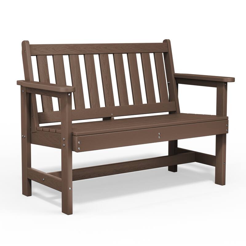Outdoor 2-Person Garden Bench 42.92-in W x 35.83-in H - Brown
