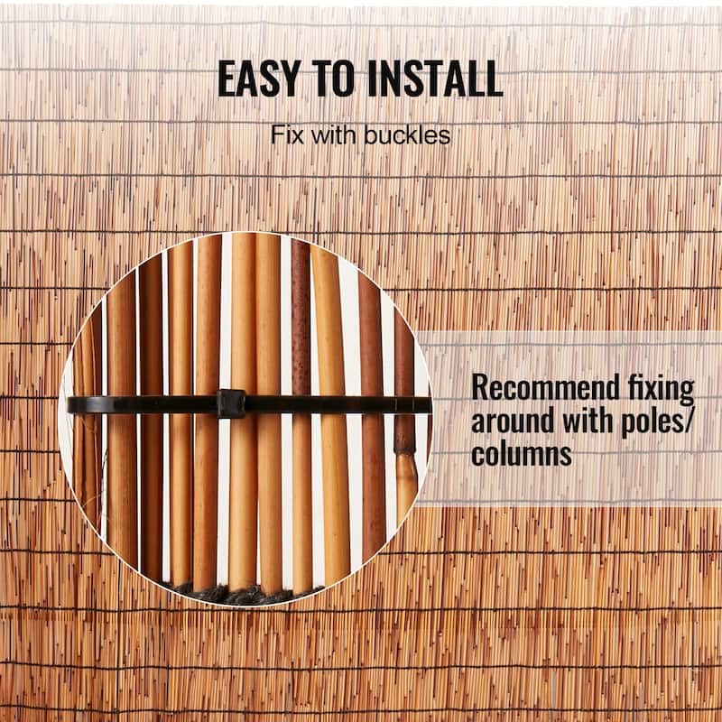 Natural Reed Fencing, Reed Screen Curtain Balcony Reed Fence Roll for Outdoor Backyard Patio, Decorative Fence