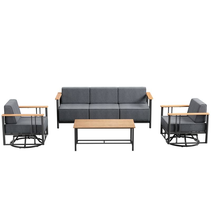Outdoor Patio Funiture Set with Extra-Thick Seat cushion