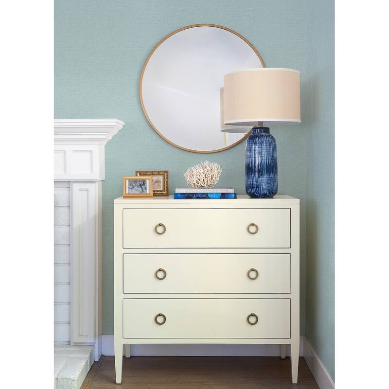 Brewster Glen Teal Linen Wallpaper