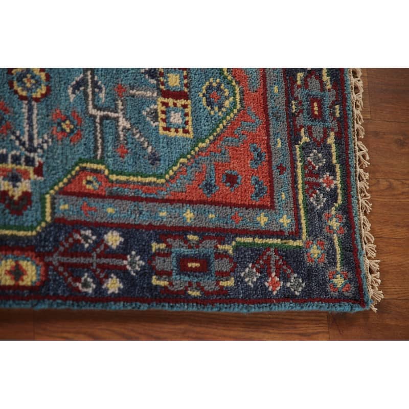Blue Heriz Serapi Oriental Accent Rug Wool Carpet - 2'11"x 4'11"
