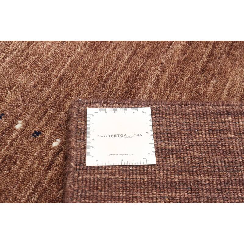 ECARPETGALLERY Hand Loomed Kashkuli Gabbeh Brown Wool Rug - 4'10 x 7'11