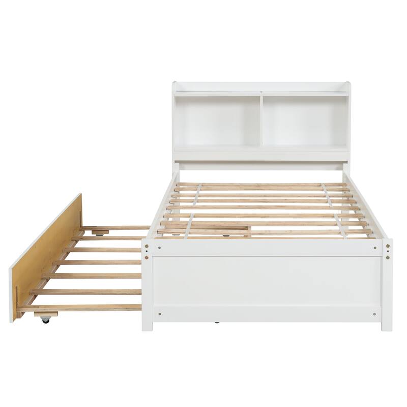 win Bed with Trundle and Bookcase