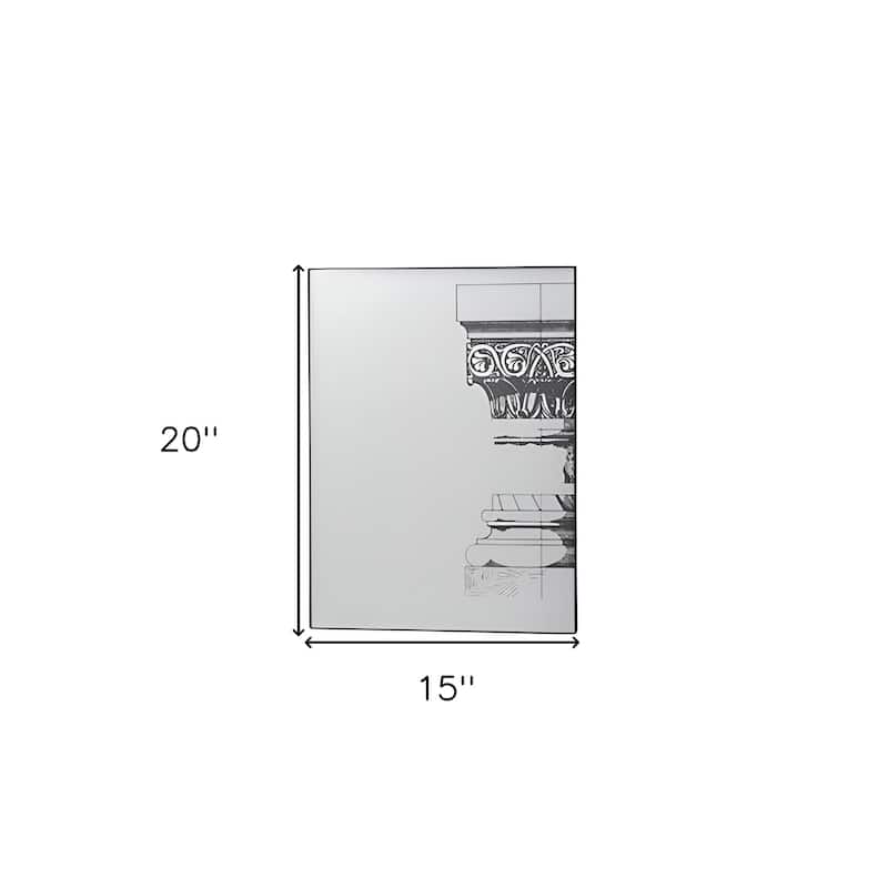 HomeRoots Set of Six Decorative Antiqued Glass Black Metal Framed Mirror Set - 15' X '20' X '0.6