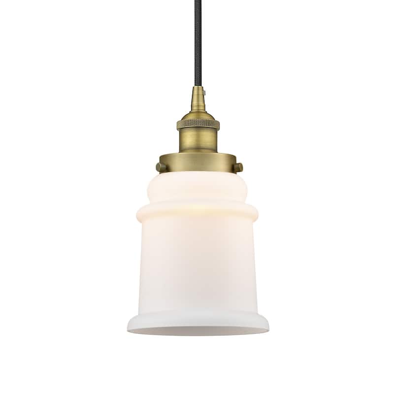 Innovations Lighting 616-1PH-11-6 Canton Pendant Canton 6" Wide Mini - Brushed Brass / Matte White