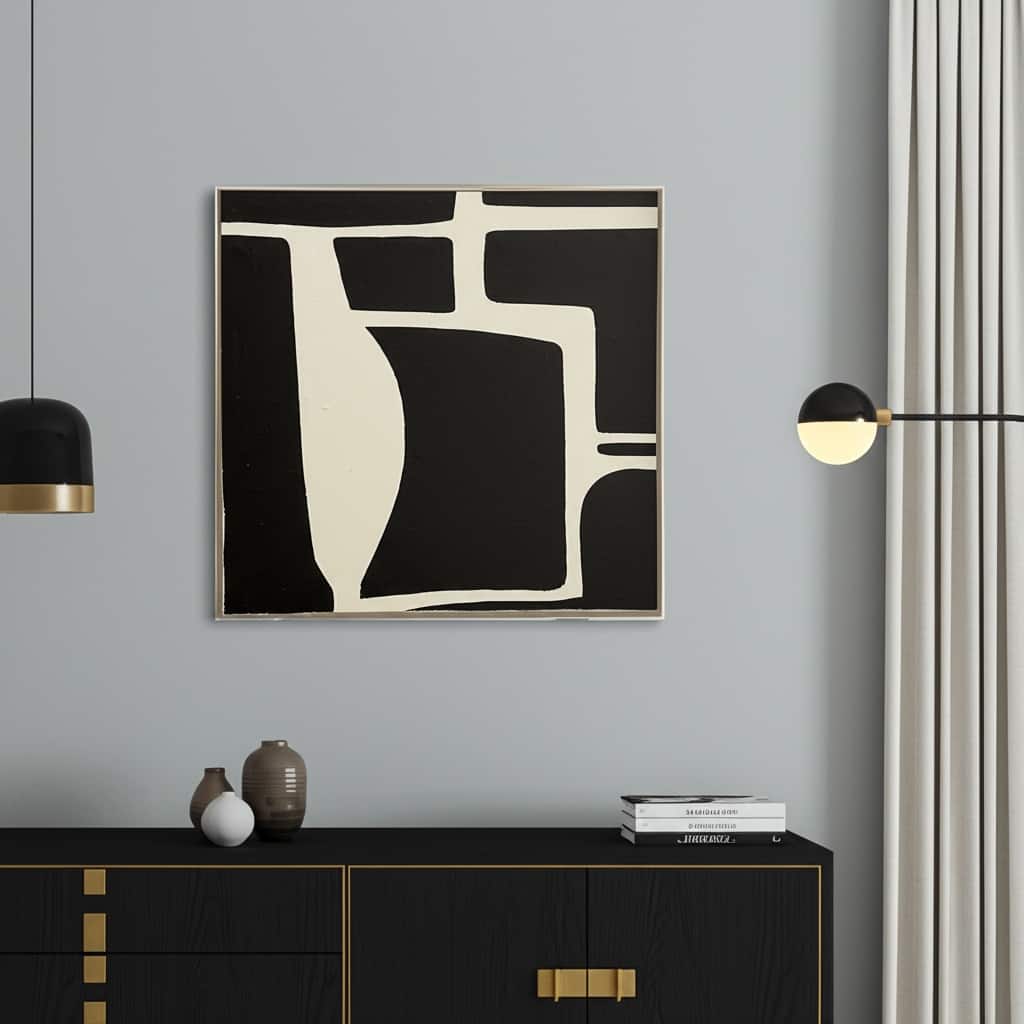 Canvas Wall Art Wood Frame Abstract Decorative Design - 40" Multi