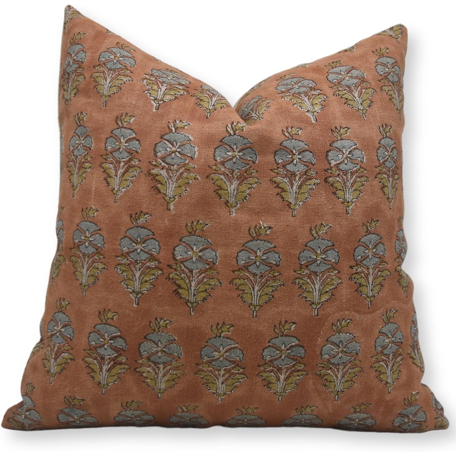 Fabdivine Rustic Thick Linen Cushion Cover Bed or Guest Room Decor, Mor Mukut