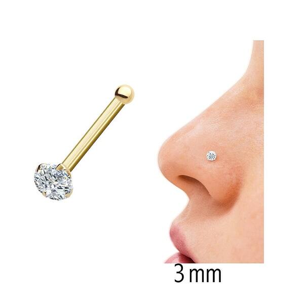 Pori Jewelers 14k Solid Gold 2mm Cz Nose Stud Overstock 20310228