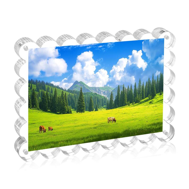 BP4U™ Acrylic Picture Frame, Tabletop Magnetic Freestanding Photo Frames for Hoem/Office Desktop Display