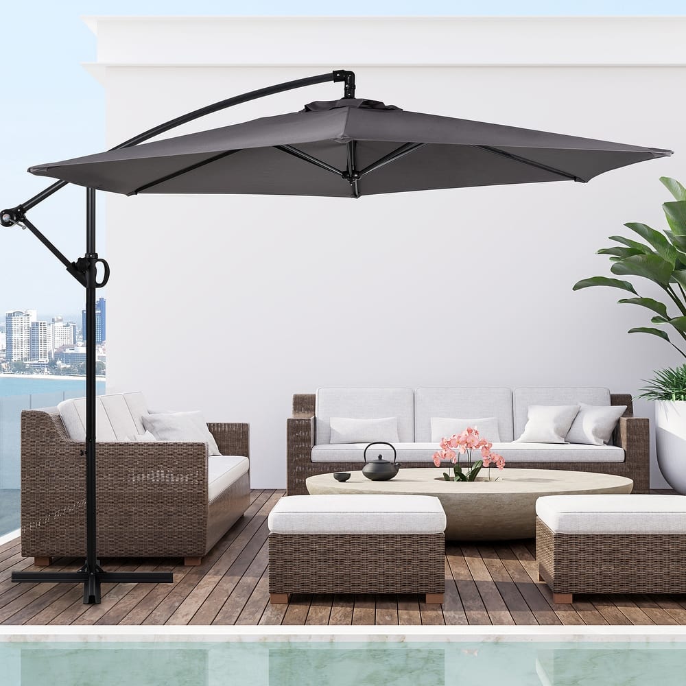 Futzca 9FT Outdoor Hanging Offset Patio Umbrella