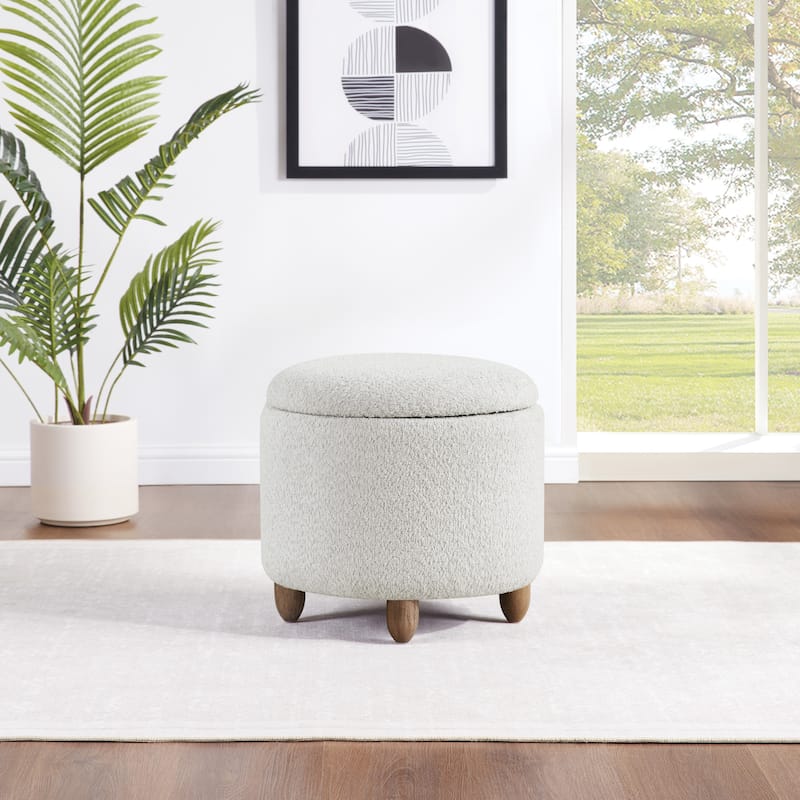 Lyra Storage Ottoman with Medium Oak Legs