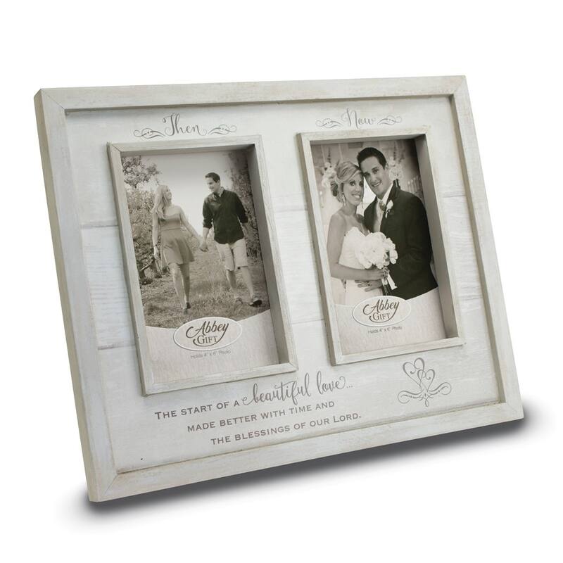 Curata Then and Now Anniversary Wood Frame Boxed Holds 2-4x6 Photos