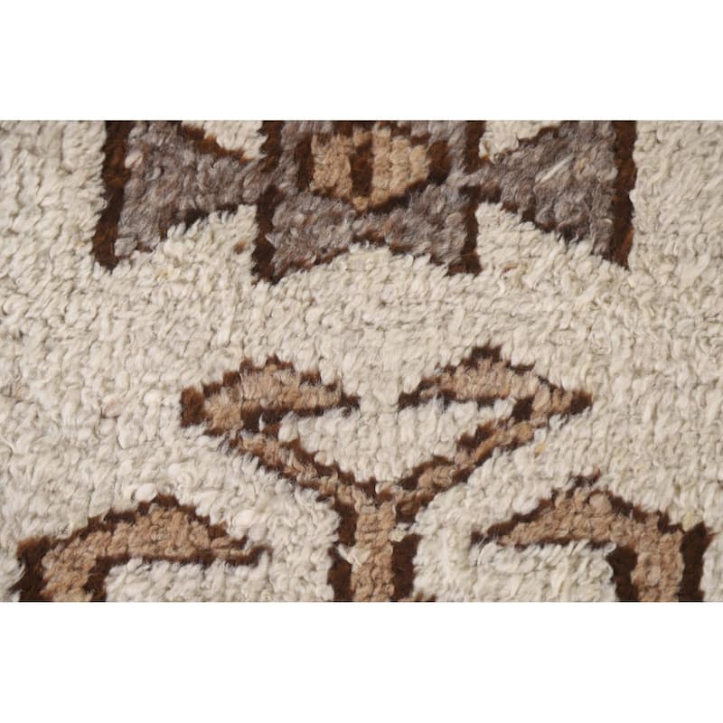 Geometric Anatolian Turkish Runner Rug Hand-knotted Wool Carpet - 3'5"x 11'11"