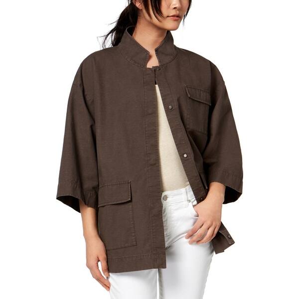 Shop Eileen Fisher Womens Utility Jacket Lightweight Casual S
