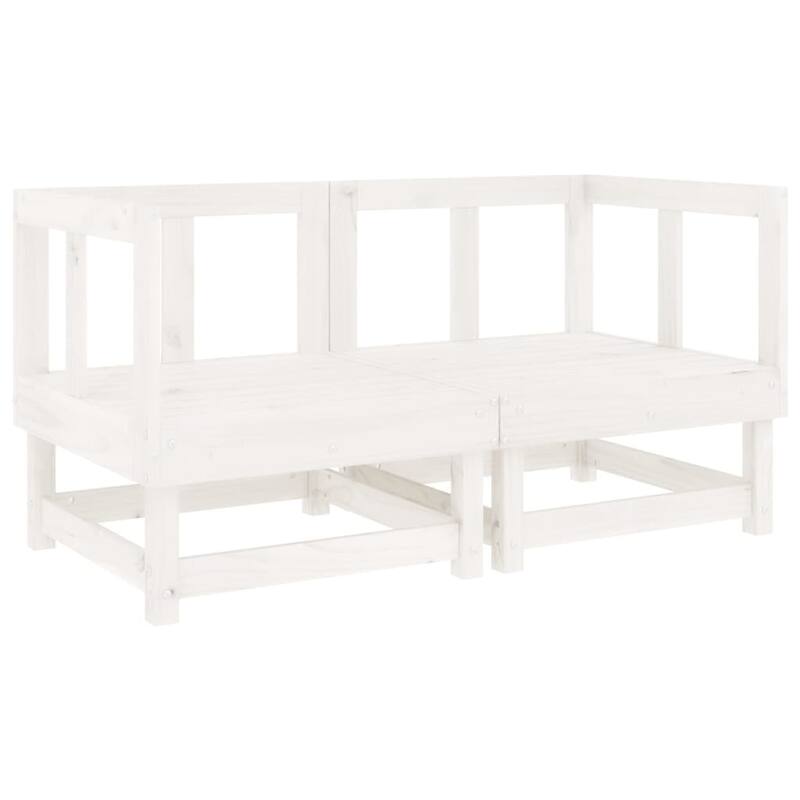vidaXL Garden Lounge Set White Solid Pine Wood, Large Modular - 24.0 x 24.0 x 24.4