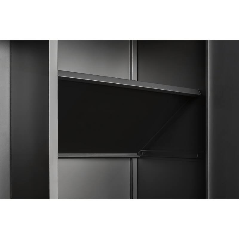 Metal Wardrobe Cabinet with Hanging Rod and Lock