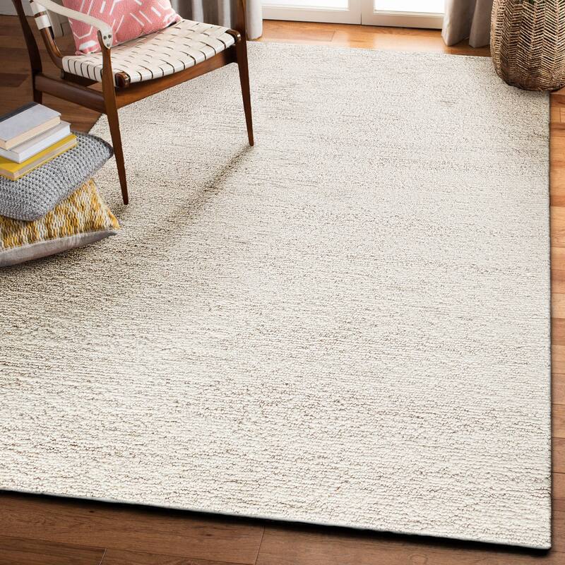 EXQUISITE RUGS Borelli Hand-loomed New Zealand Wool Ivory Area Rug.