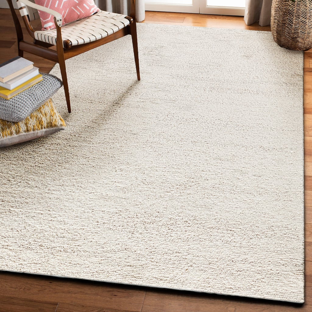 EXQUISITE RUGS Borelli Hand-loomed New Zealand Wool Ivory Area Rug.