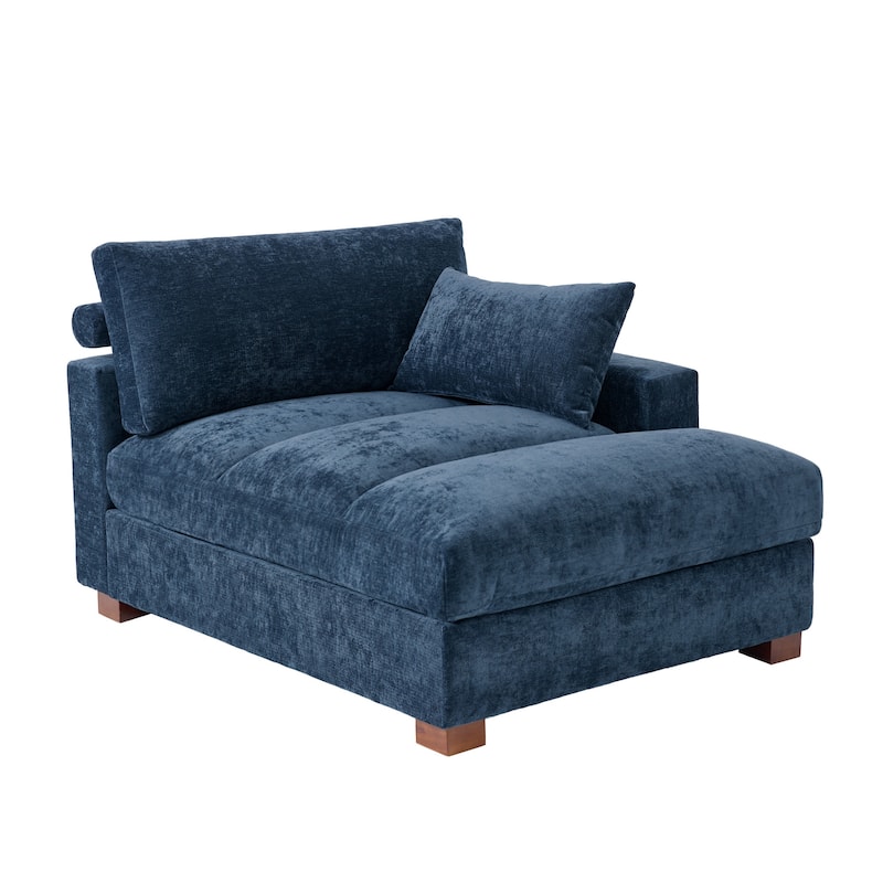 42"W Chenille Upholstered Chaise Lounge