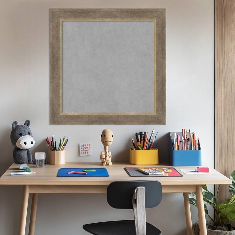 Amanti Art Driftwood Tan Framed Magnetic Board