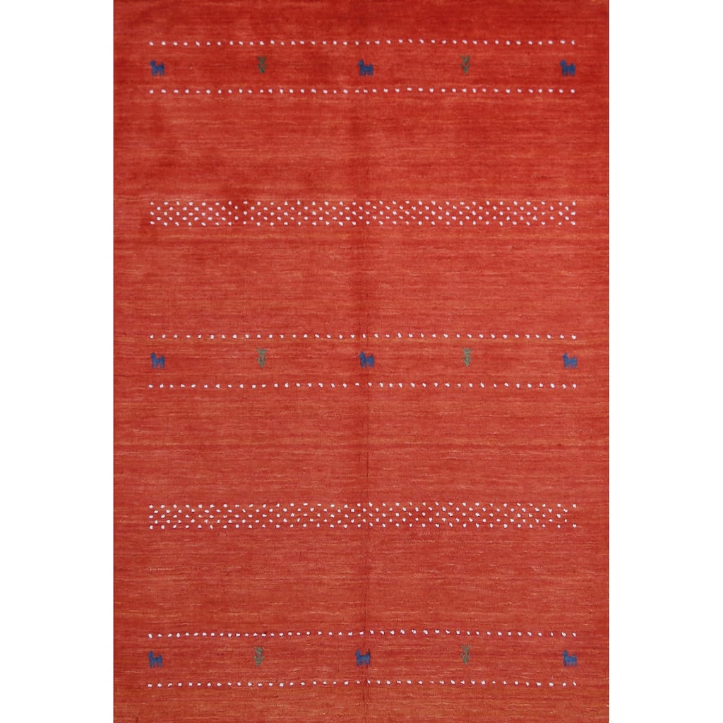 Tribal Contemporary Gabbeh Indian Rug Handmade Bedroom Wool Carpet - 4'6" x 6'6"