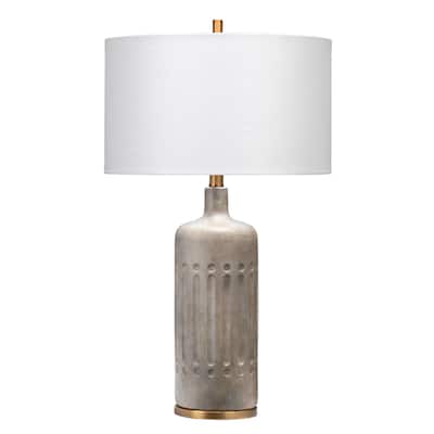 Jamie Young Annex Cement Table Lamp with Linen Shade